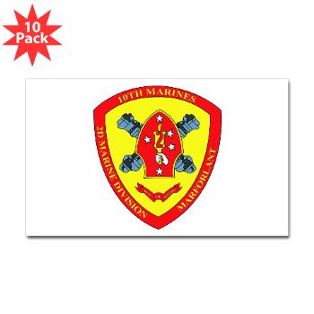 HB10M - M01 - 01 - Headquarters Battery 10th Marines - Sticker (Rectangle 10 pk) - Click Image to Close