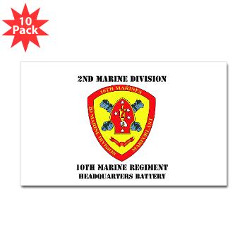 HB10M - M01 - 01 - Headquarters Battery 10th Marines with Text - 2.25" Magnet (10 pack) - Click Image to Close