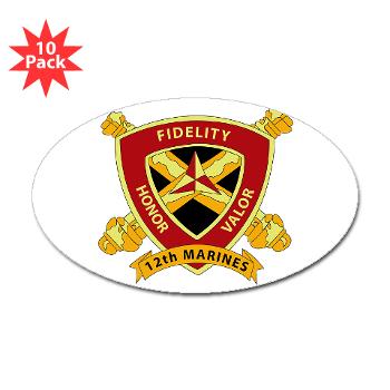 HB12M - M01 - 01 - Headquarters Battery 12th Marines Sticker (Oval 10 pk) - Click Image to Close