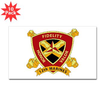 HB12M - M01 - 01 - Headquarters Battery 12th Marines Sticker (Rectangle 10 pk) - Click Image to Close