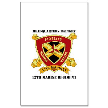 HB12M - M01 - 02 - Headquarters Battery 12th Marines with text Mini Poster Print