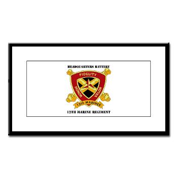 HB12M - M01 - 02 - Headquarters Battery 12th Marines with text Small Framed Print