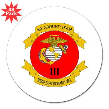 HB3M - M01 - 01 - Headquarters Bn - 3rd MARDIV with Text - 3" Lapel Sticker (48 pk) - Click Image to Close