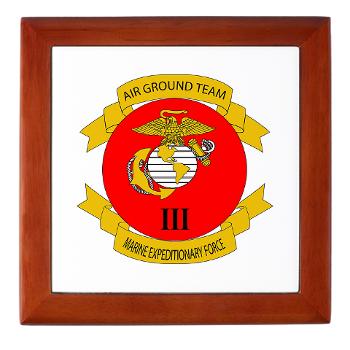 HB3M - M01 - 03 - Headquarters Bn - 3rd MARDIV with Text - Keepsake Box - Click Image to Close