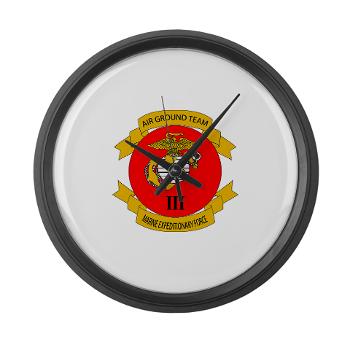 HB3M - M01 - 03 - Headquarters Bn - 3rd MARDIV with Text - Large Wall Clock
