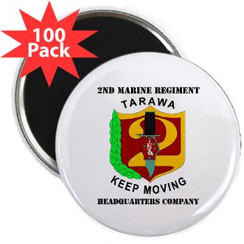 HC2M - M01 - 01 - Headquarters Company 2nd Marines with Text 2.25" Magnet (100 pack)