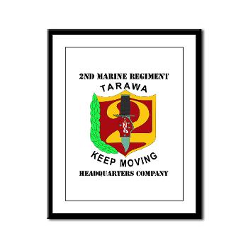 HC2M - M01 - 02 - Headquarters Company 2nd Marines with Text Framed Panel Print - Click Image to Close