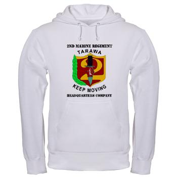 HC2M - A01 - 03 - Headquarters Company 2nd Marines with Text Hooded Sweatshirt - Click Image to Close