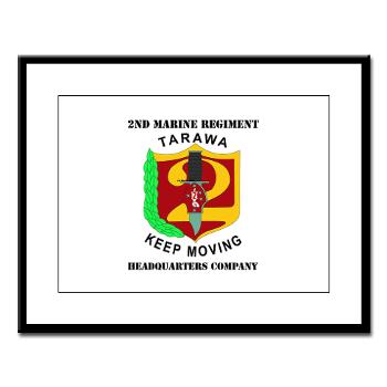 HC2M - M01 - 02 - Headquarters Company 2nd Marines with Text Large Framed Print - Click Image to Close