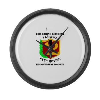 HC2M - M01 - 03 - Headquarters Company 2nd Marines with Text Large Wall Clock