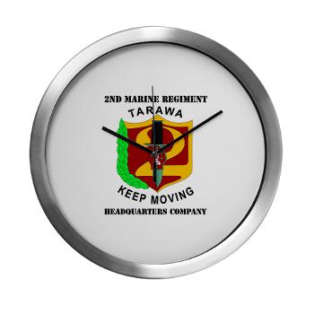 HC2M - M01 - 03 - Headquarters Company 2nd Marines with Text Modern Wall Clock