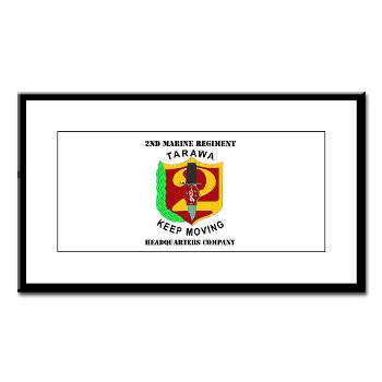 HC2M - M01 - 02 - Headquarters Company 2nd Marines with Text Small Framed Print
