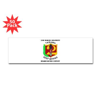 HC2M - M01 - 01 - Headquarters Company 2nd Marines with Text Sticker (Bumper 50 pk) - Click Image to Close