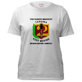 HC2M - A01 - 04 - Headquarters Company 2nd Marines with Text Women's T-Shirt - Click Image to Close