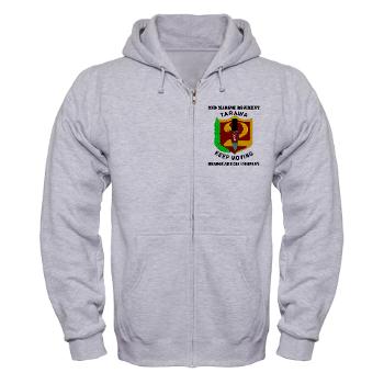HC2M - A01 - 03 - Headquarters Company 2nd Marines with Text Zip Hoodie - Click Image to Close