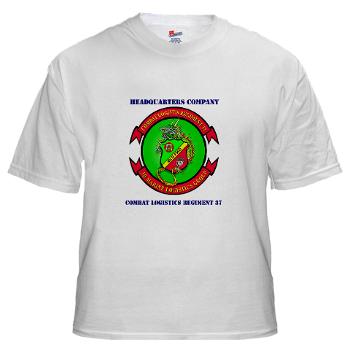 HC37 - A01 - 04 - Headquarters Company with text with text - White T-Shirt