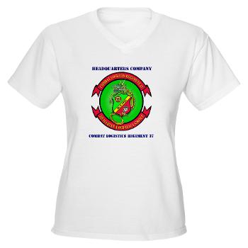 HC37 - A01 - 04 - Headquarters Company with text - Women's V-Neck T-Shirt