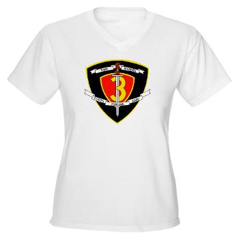 HC3M - A01 - 04 - Headquarters Company 3rd Marines Women's V-Neck T-Shirt
