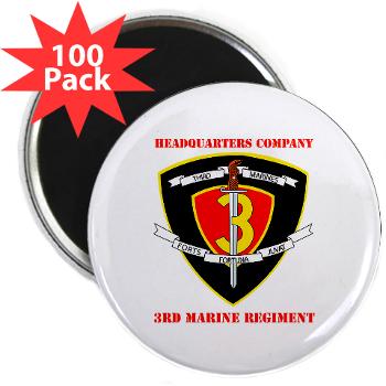 HC3M - M01 - 01 - Headquarters Company 3rd Marines with Text 2.25" Magnet (100 pack) - Click Image to Close