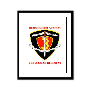 HC3M - M01 - 02 - Headquarters Company 3rd Marines with Text Framed Panel Print