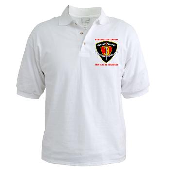 HC3M - A01 - 04 - Headquarters Company 3rd Marines with Text Golf Shirt - Click Image to Close