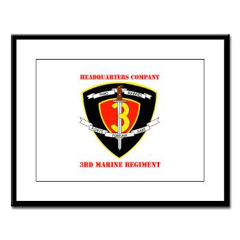 HC3M - M01 - 02 - Headquarters Company 3rd Marines with Text Large Framed Print - Click Image to Close