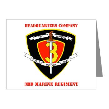 HC3M - M01 - 02 - Headquarters Company 3rd Marines with Text Note Cards (Pk of 20)