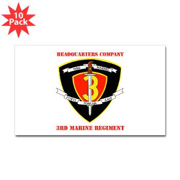 HC3M - M01 - 01 - Headquarters Company 3rd Marines with Text Sticker (Rectangle 10 pk)
