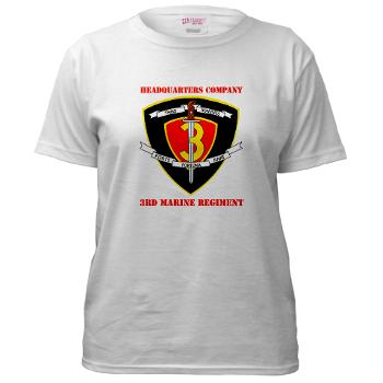 HC3M - A01 - 04 - Headquarters Company 3rd Marines with Text Women's T-Shirt