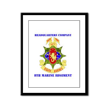 HC8M - M01 - 02 - Headquarters Company 8th Marines with Text - Framed Panel Print - Click Image to Close