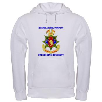 HC8M - A01 - 03 - Headquarters Company 8th Marines with Text - Hooded Sweatshirt - Click Image to Close