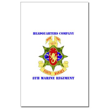 HC8M - M01 - 02 - Headquarters Company 8th Marines with Text - Mini Poster Print