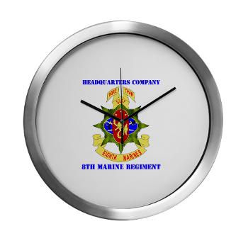 HC8M - M01 - 03 - Headquarters Company 8th Marines with Text - Modern Wall Clock