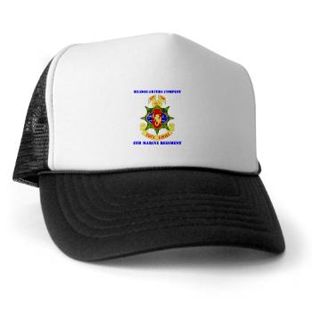 HC8M - A01 - 02 - Headquarters Company 8th Marines with Text - Trucker Hat - Click Image to Close