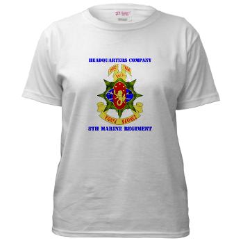 HC8M - A01 - 04 - Headquarters Company 8th Marines with Text - Women's T-Shirt