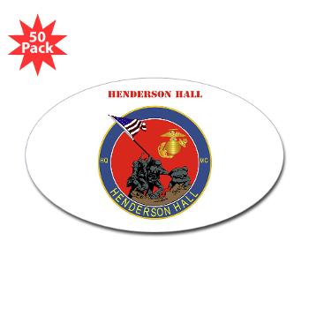 HH - M01 - 01 - Henderson Hall with Text - Sticker (Oval 50 pk)