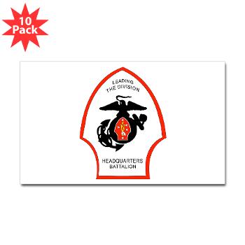 HQB2MD - M01 - 01 - HQ Battalion - 2nd Marine Division - Sticker (Rectangle 10 pk) - Click Image to Close