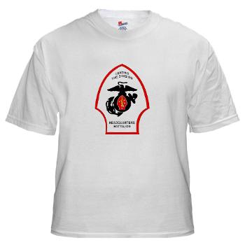 HQB2MD - A01 - 04 - HQ Battalion - 2nd Marine Division - White T-Shirt