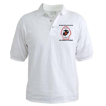 HQB2MD - A01 - 04 - HQ Battalion - 2nd Marine Division with Text - Golf Shirt