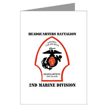 HQB2MD - M01 - 02 - HQ Battalion - 2nd Marine Division with Text - Greeting Cards (Pk of 10)