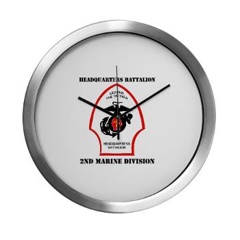 HQB2MD - M01 - 03 - HQ Battalion - 2nd Marine Division with Text - Modern Wall Clock - Click Image to Close