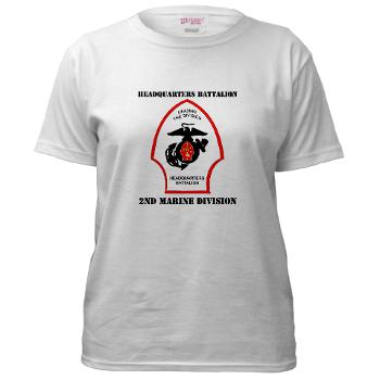 HQB2MD - A01 - 04 - HQ Battalion - 2nd Marine Division with Text - Women's T-Shirt