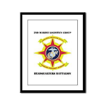 HQBN2MLG - M01 - 02 - HQ Battalion - 2nd Marine Logistics Group with Text - Framed Panel Print