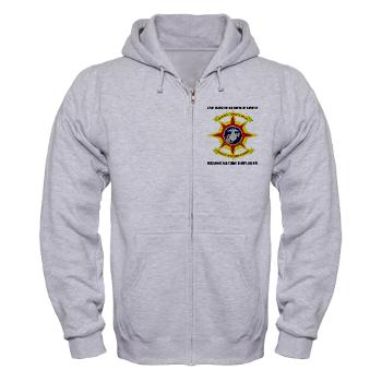 HQBN2MLG - A01 - 03 - HQ Battalion - 2nd Marine Logistics Group with Text - Zip Hoodie