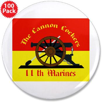 HQC11M - M01 - 01 - HQ Coy - 11th Marines 3.5" Button (100 pack) - Click Image to Close