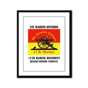 HQC11M - M01 - 02 - HQ Coy - 11th Marines with Text Framed Panel Print - Click Image to Close