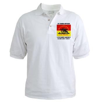 HQC11M - A01 - 04 - HQ Coy - 11th Marines with Text Golf Shirt - Click Image to Close