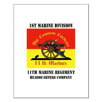 HQC11M - M01 - 02 - HQ Coy - 11th Marines with Text Small Poster - Click Image to Close