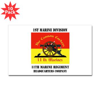 HQC11M - M01 - 01 - HQ Coy - 11th Marines with Text Sticker (Rectangle 10 pk) - Click Image to Close