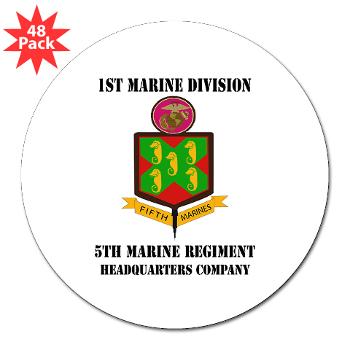 HQC5M - M01 - 01 - HQ Coy - 5th Marines with Text 3" Lapel Sticker (48 pk) - Click Image to Close